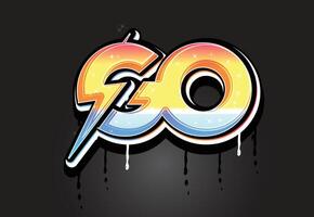 GO Hand Lettering Dripping Graffiti alphabet vector template