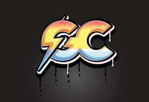 GC Hand Lettering Dripping Graffiti alphabet vector template