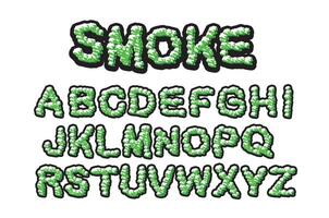 Cannabis Smoke bubble alphabets vector template