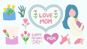Mother's Day elements vector