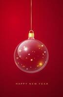 Christmas glass ball ornaments. Christmas vector