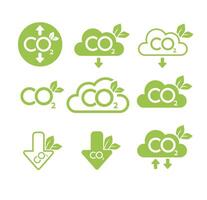 CO2 neutral icon set. Carbon vector