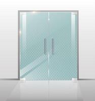 Glass doors isolated on transparent vector