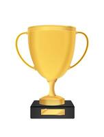 Winner cup isolated. Golden trophy vector