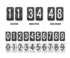 Clock countdown display. Set numbers vector