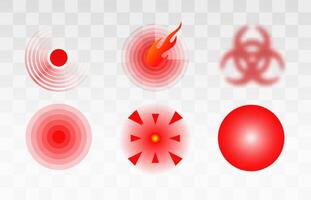 dolor rojo circulo o localización vector