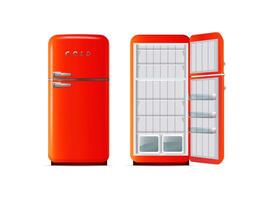 Modern fridges. Realistic coolers, refrigerators vector