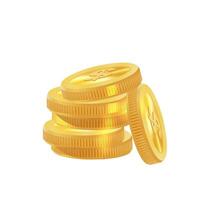 Realistic golden coins pile. Stacks vector