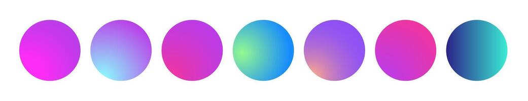 Rounded holographic gradient sphere. Multicolor vector