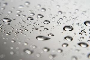 AI generated Water drops on a metal surface. Shallow depth of field photo