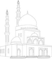 línea Arte mezquita designado editable. vector