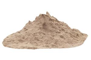 Pile of sand in construction site isolated on white background included clipping path. photo