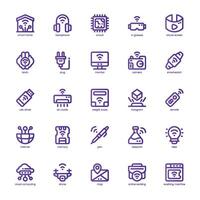 Digital Technology icon pack for your website, mobile, presentation, and logo design. Digital Technology icon basic line gradient design. Vector graphics illustration and editable stroke.