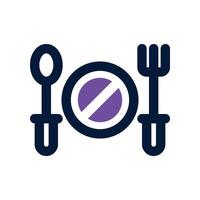 no eating icon. vector dual tone icon for your website, mobile, presentation, and logo design.