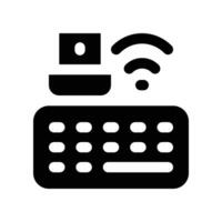 wireless keyboard icon. vector glyph icon for your website, mobile, presentation, and logo design.