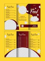 Food brochure design template, food menu design template vector