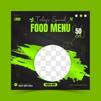 Food social media post design template vector