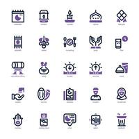 Eid and Ramadan  icon pack for your website, mobile, presentation, and logo design. Eid and Ramadan  icon dual tone design. Vector graphics illustration and editable stroke.