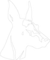 Doberman pinscher    outline silhouette vector