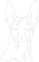 Doberman pinscher   outline silhouette vector