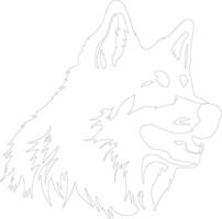 Eskimo Dog  outline silhouette vector