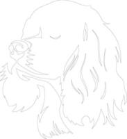 English Toy Spaniel  outline silhouette vector