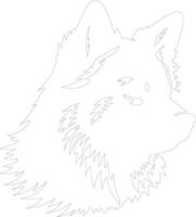 Finnish Spitz  outline silhouette vector