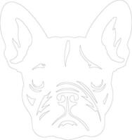 French Bulldog  outline silhouette vector