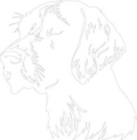 German Wirehaired Pointer  outline silhouette vector