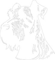 Giant Schnauzer  outline silhouette vector