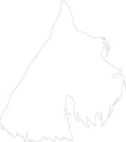 Giant Schnauzer  outline silhouette vector