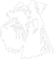 Giant Schnauzer  outline silhouette vector