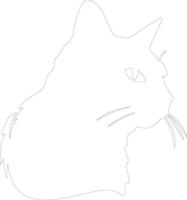 Chartreux Cat  outline silhouette vector