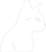 Chausie Cat  outline silhouette vector