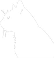 Chartreux Cat  outline silhouette vector