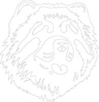 Chow Chow  outline silhouette vector