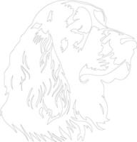 Clumber Spaniel  outline silhouette vector