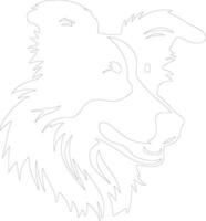 collie outline silhouette vector