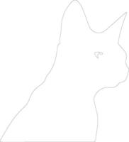 Colorpoint Shorthair Cat  outline silhouette vector