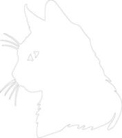 Chipre gato contorno silueta vector