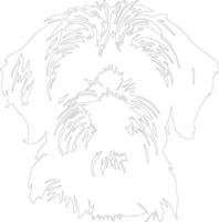 dandi dimont terrier contorno silueta vector