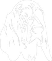Bloodhound  outline silhouette vector