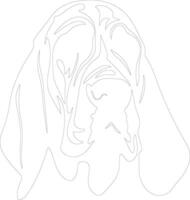 Bloodhound  outline silhouette vector