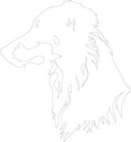 Borzoi  outline silhouette vector