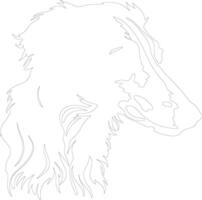 Borzoi  outline silhouette vector