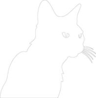 Brazilian Shorthair Cat  outline silhouette vector