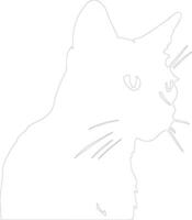 Brazilian Shorthair Cat  outline silhouette vector