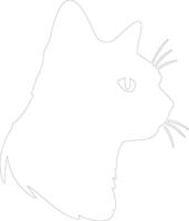 Brazilian Shorthair Cat  outline silhouette vector