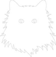 British Longhair Cat  outline silhouette vector