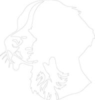 Brittany Spaniel  outline silhouette vector